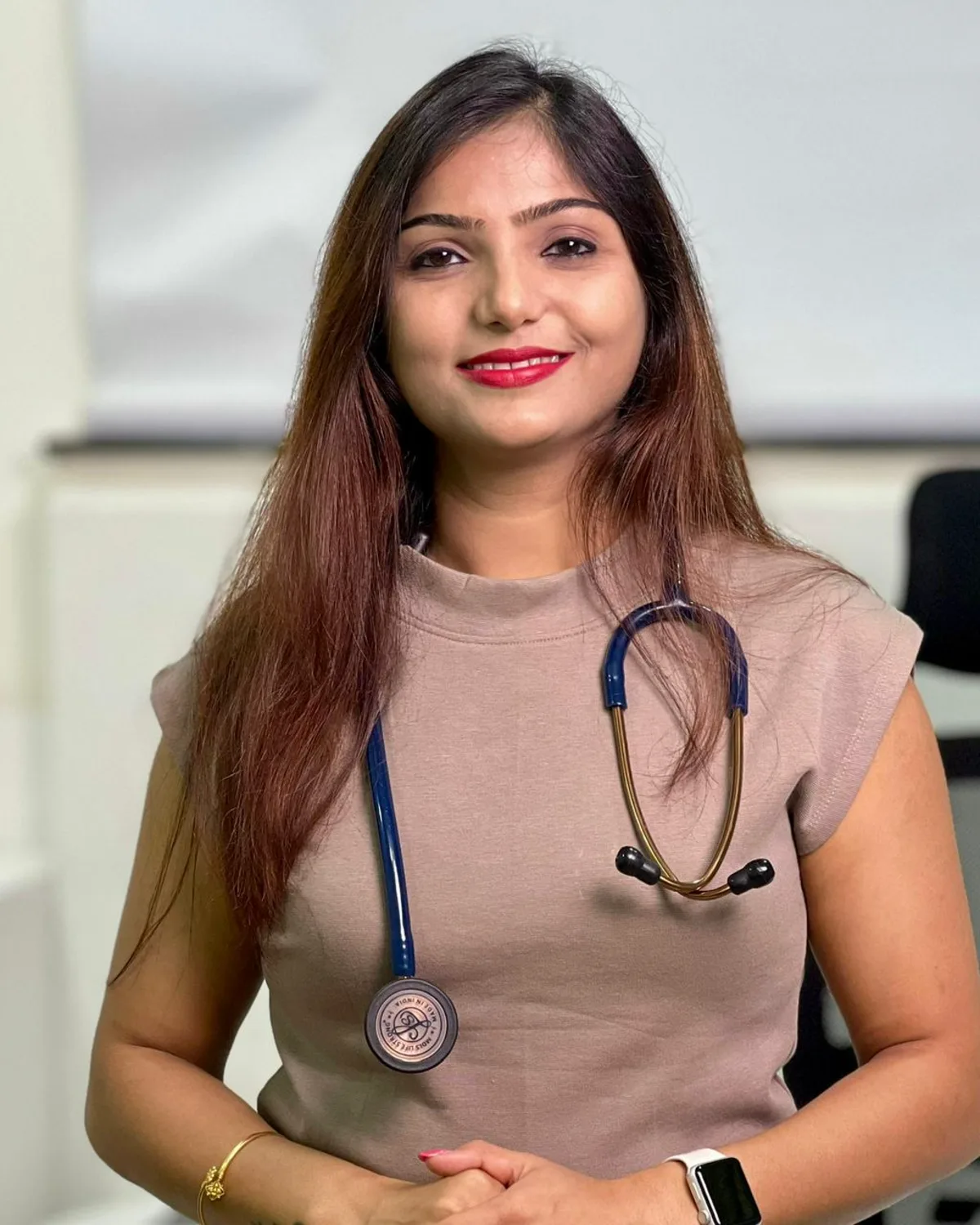 Dr. Rashmi Bhamare, portrait with a stethoscope